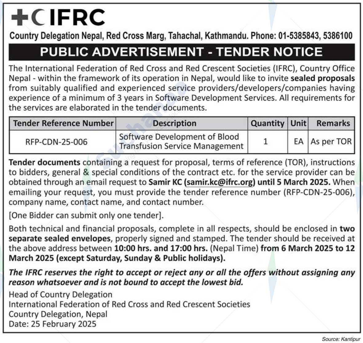 The International Federation of Red Cross and Red Crescent Societies (IFRC)