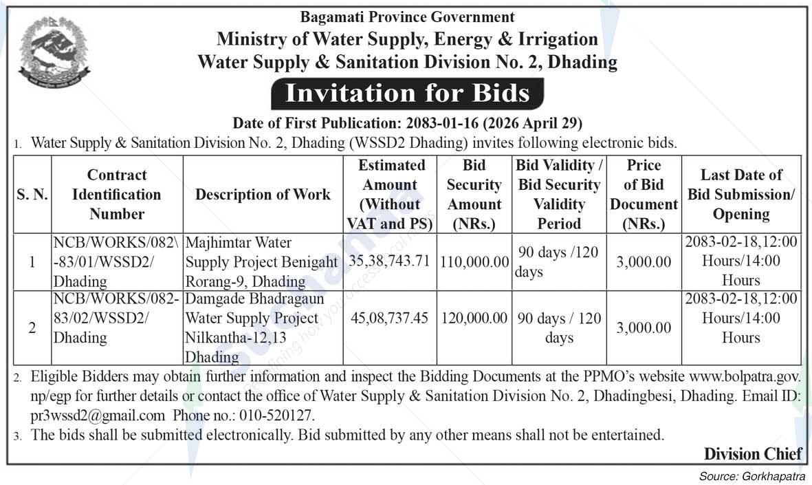 Water Supply & Sanitation Division No. 2, Dhading