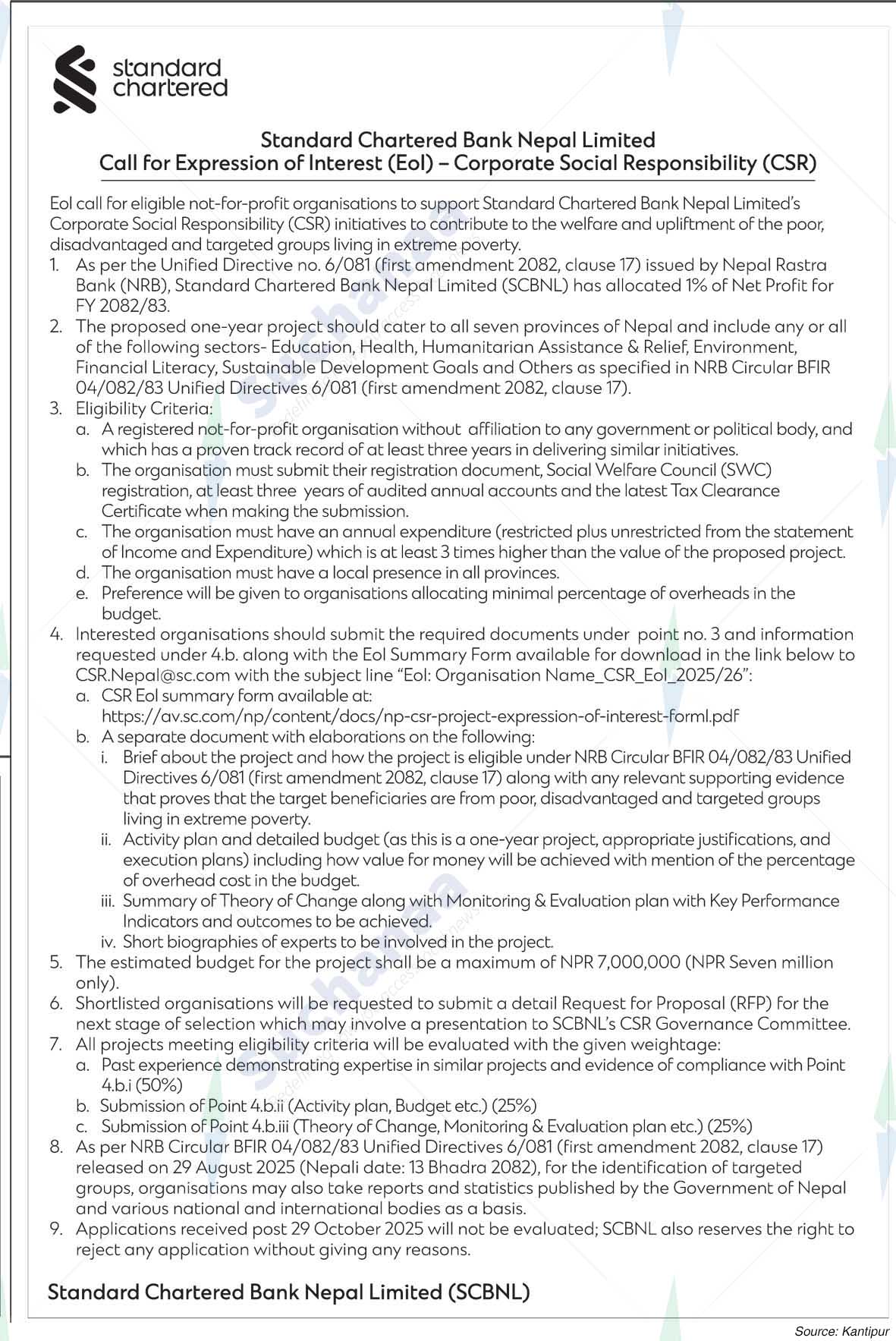 Standard Chartered Bank Limited