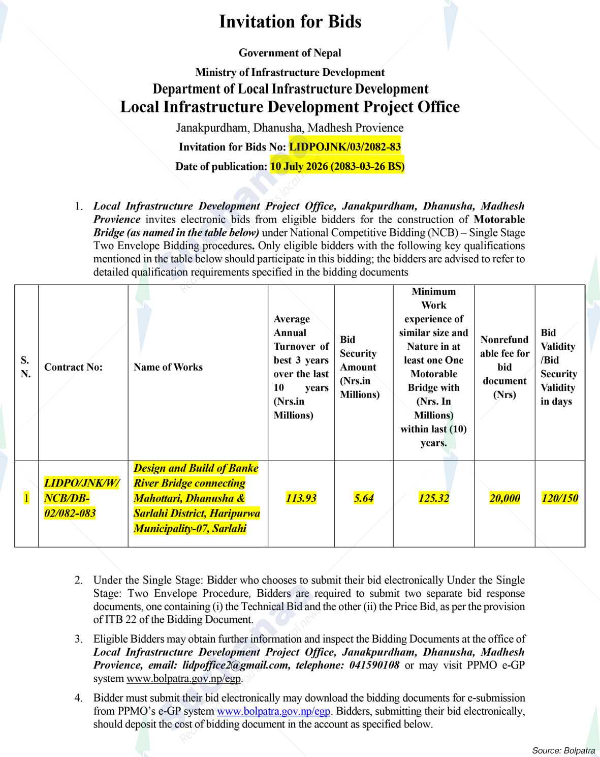Local Infrastructure Development Project Office, Janakpurdham