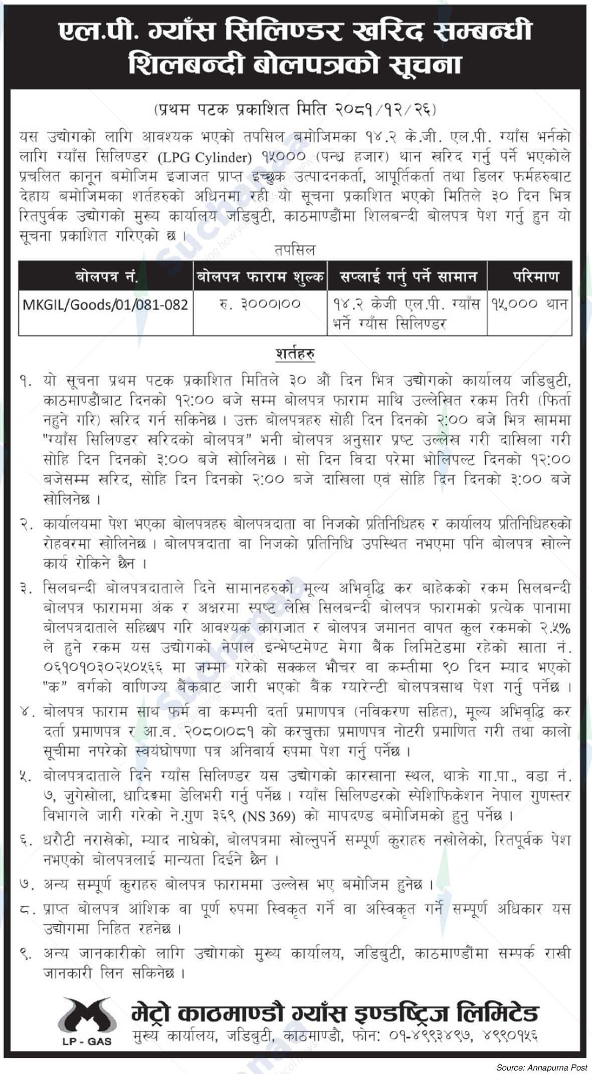 Metro Kathmandu Gas Industries Limited