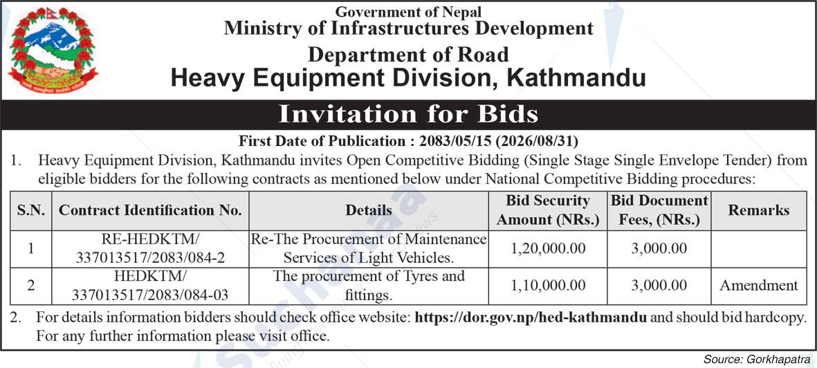 Heavy Equipment Division, Kathmandu