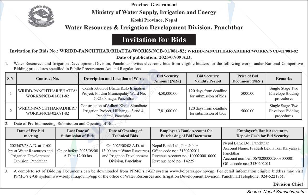 Water Resources & Irrigation Development Division, Panchthar
