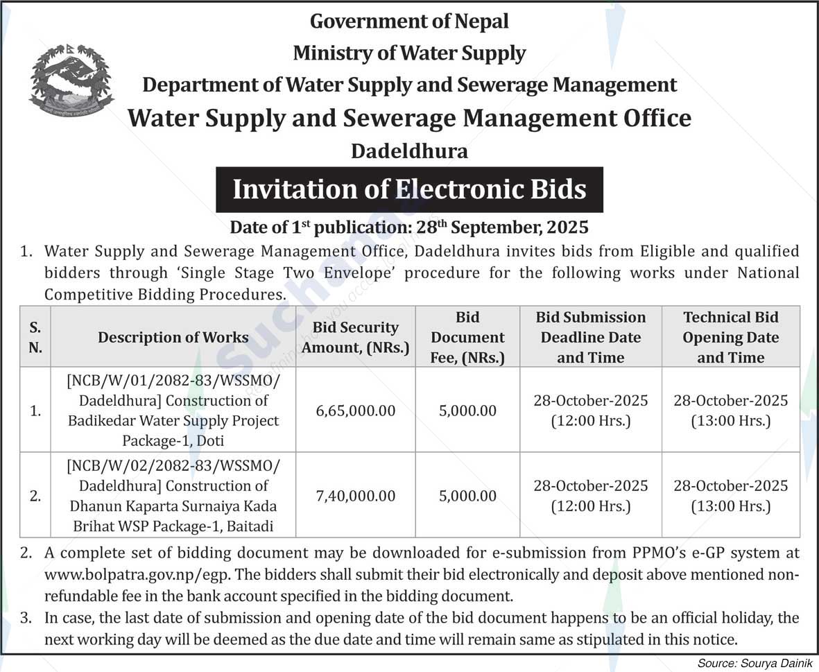 Water Supply and Sewerage Management Office, Dadeldhura