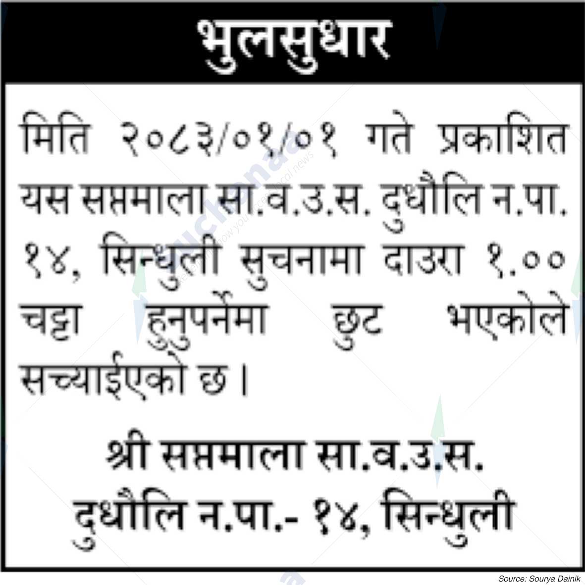 Shree Saptamala Saa.Wa.Wo.Sa.