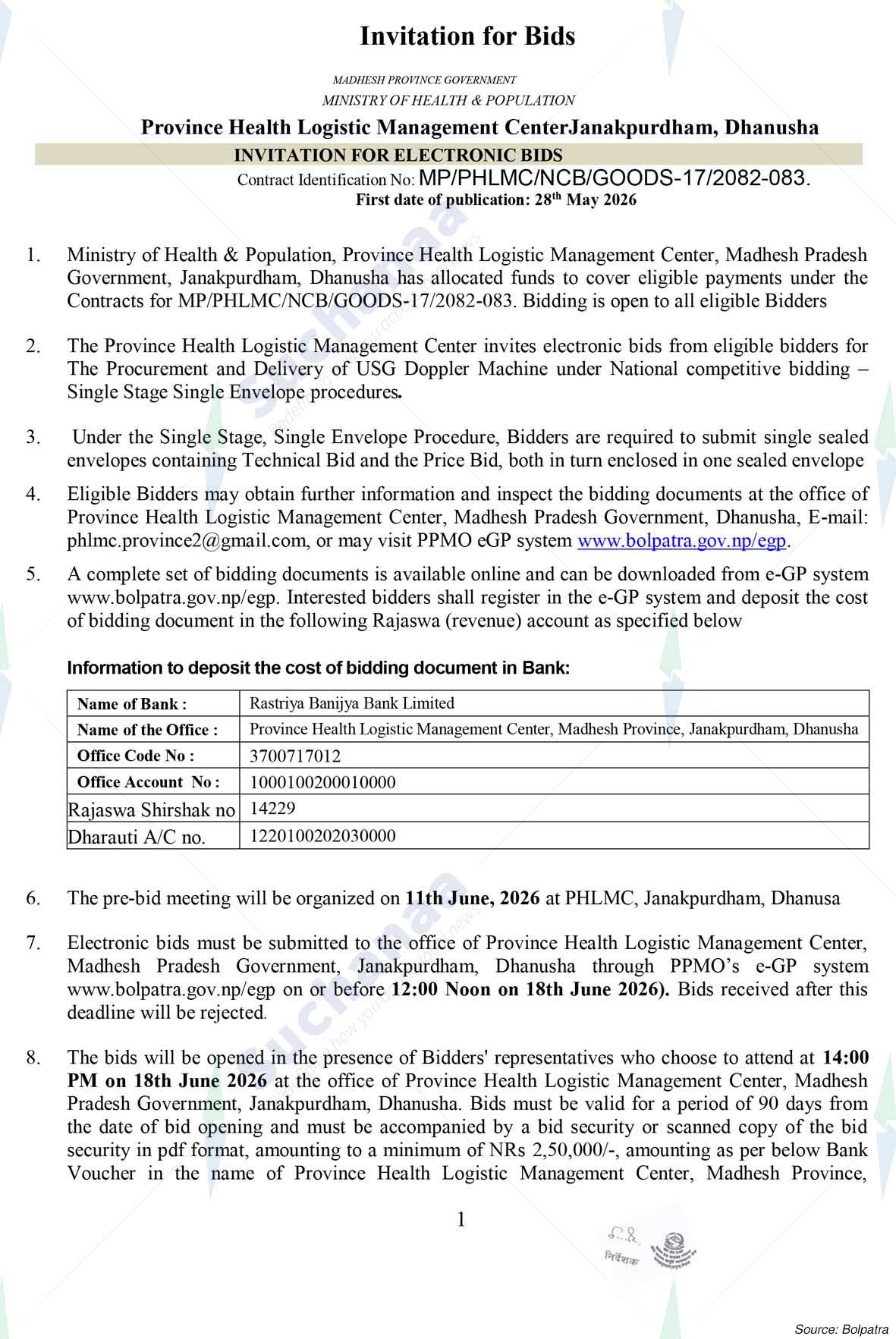 Province Health Logistic Management Center, Province-2
