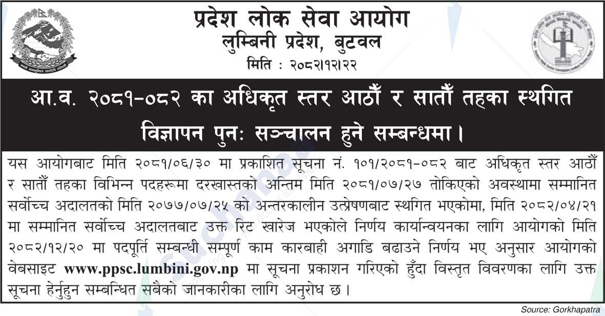 Province Public Service Commission, Lumbini