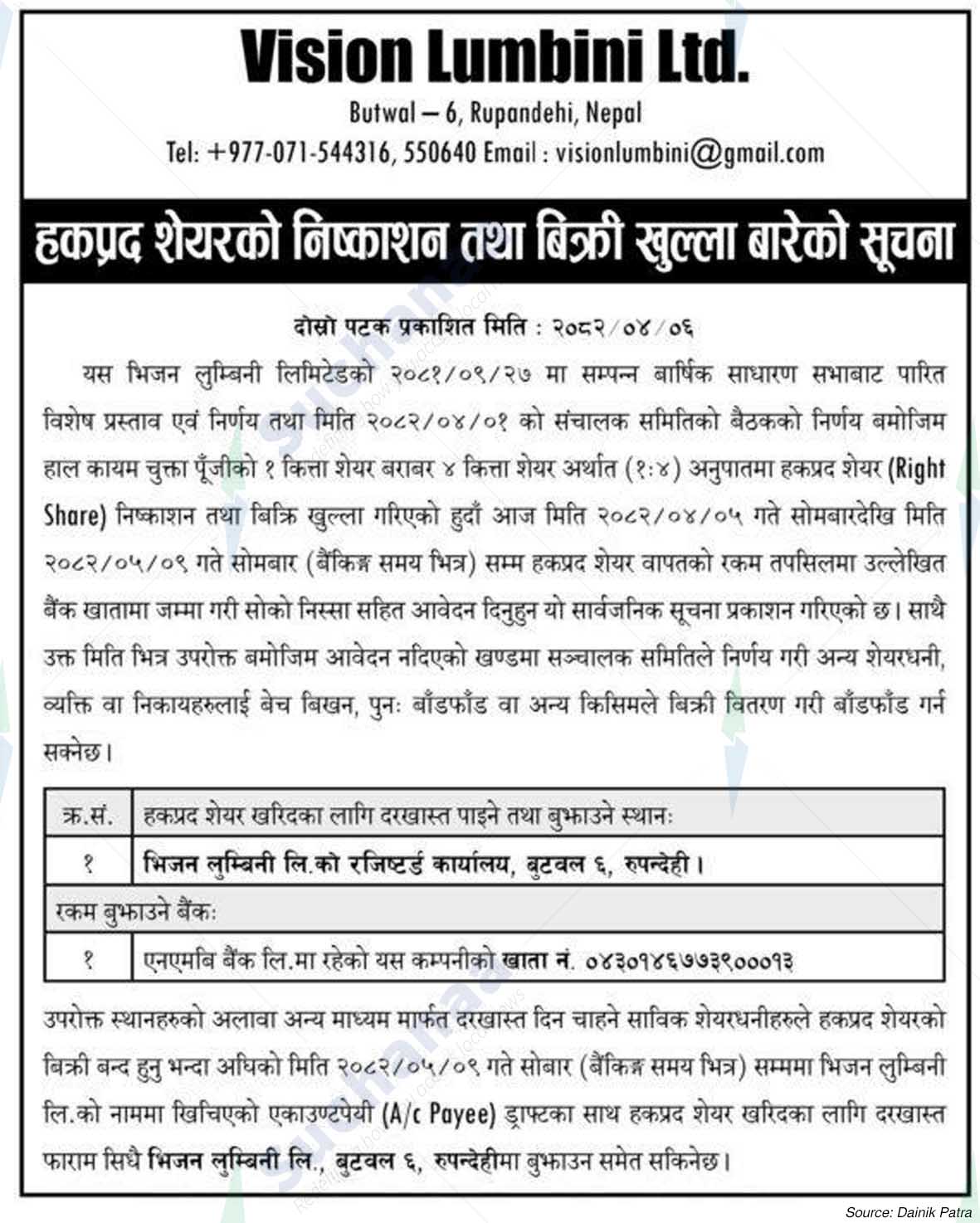 Vision Lumbini Ltd.