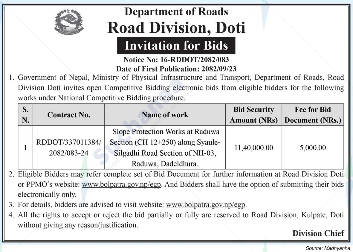 Road Division, Doti