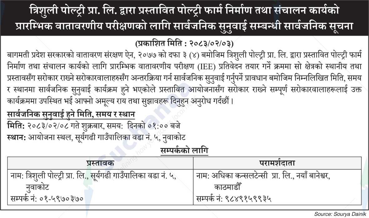 Trishuli Poultry Pvt. Ltd., Nuwakot
