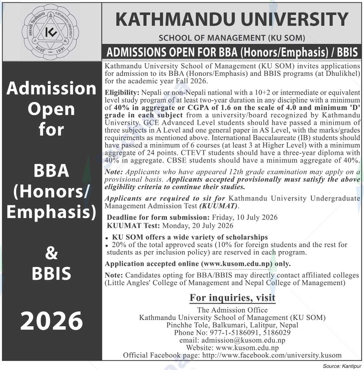 Kathmandu University, School of Management (KUSOM)