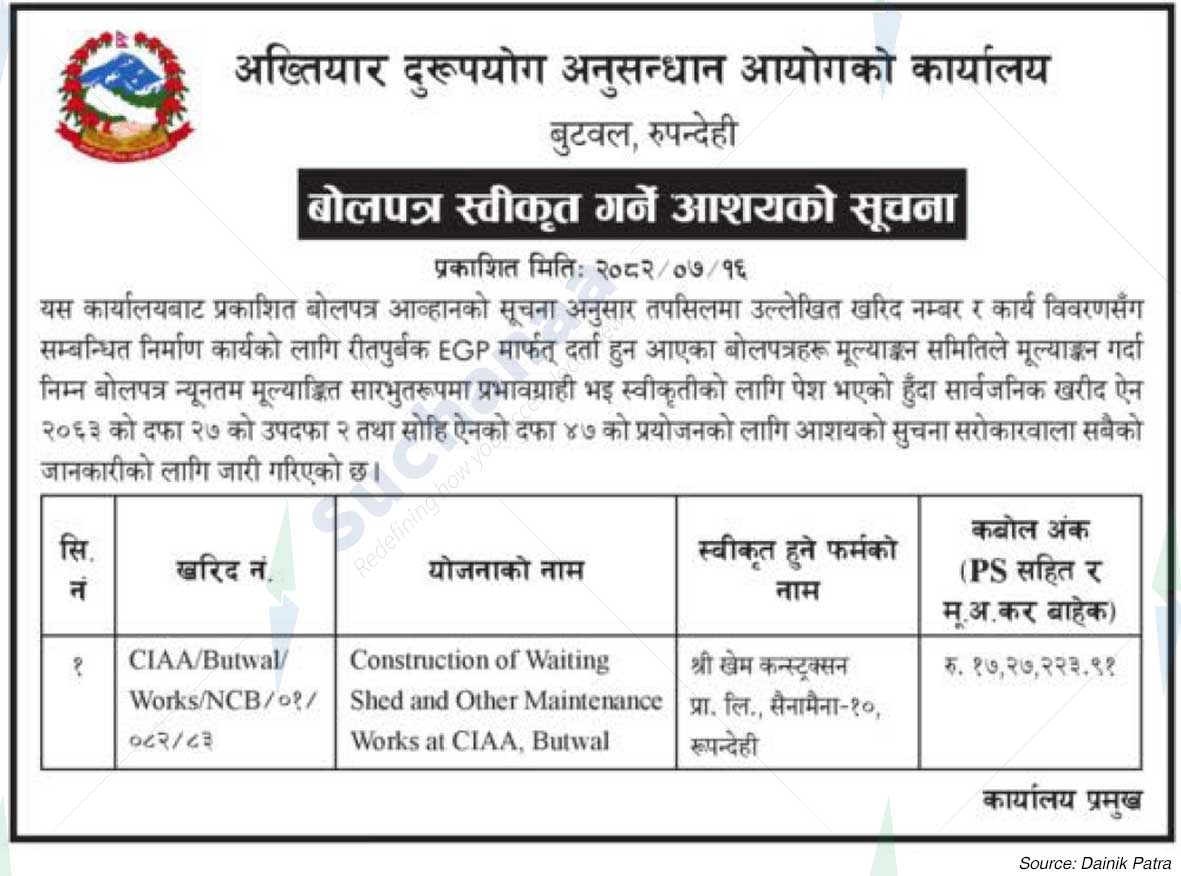 Commission for the Investigation of Abuse of Authority (CIAA), Butwal, Rupandehi