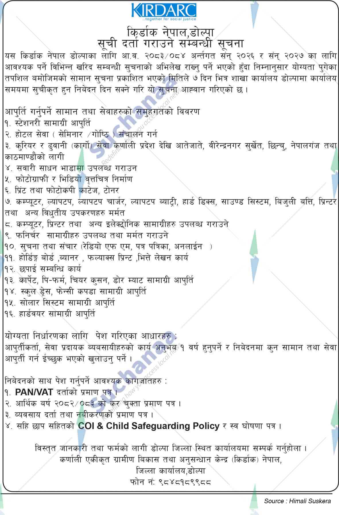 Karnali Integrated Rural Development and Research Centre (KIRDARC)