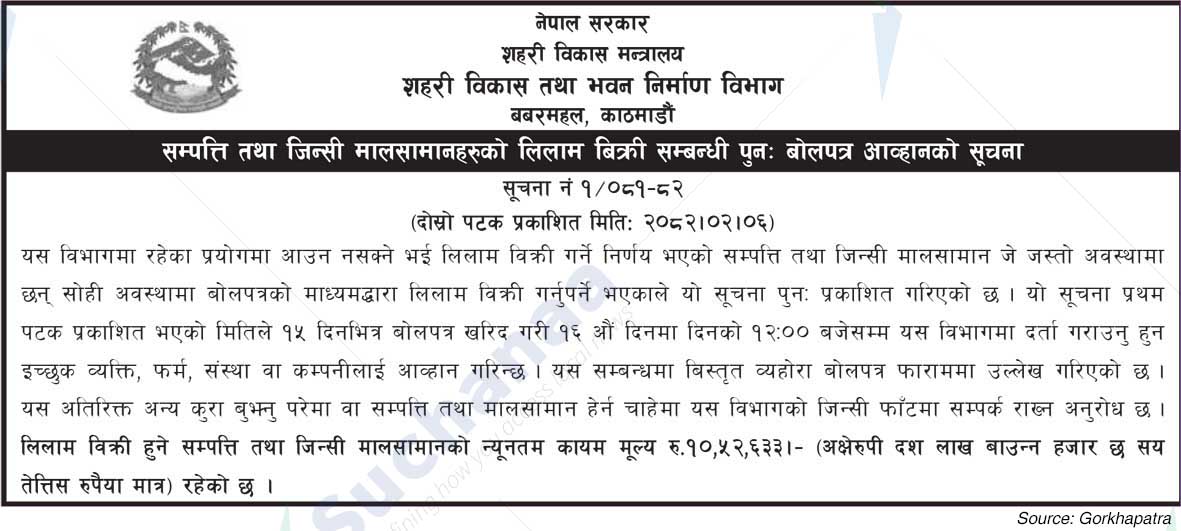 Urban Development and Building Department, Babarmahal