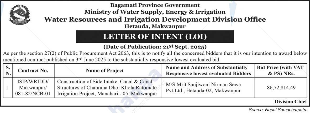 Water Resources and Irrigation Development Division Office, Hetauda