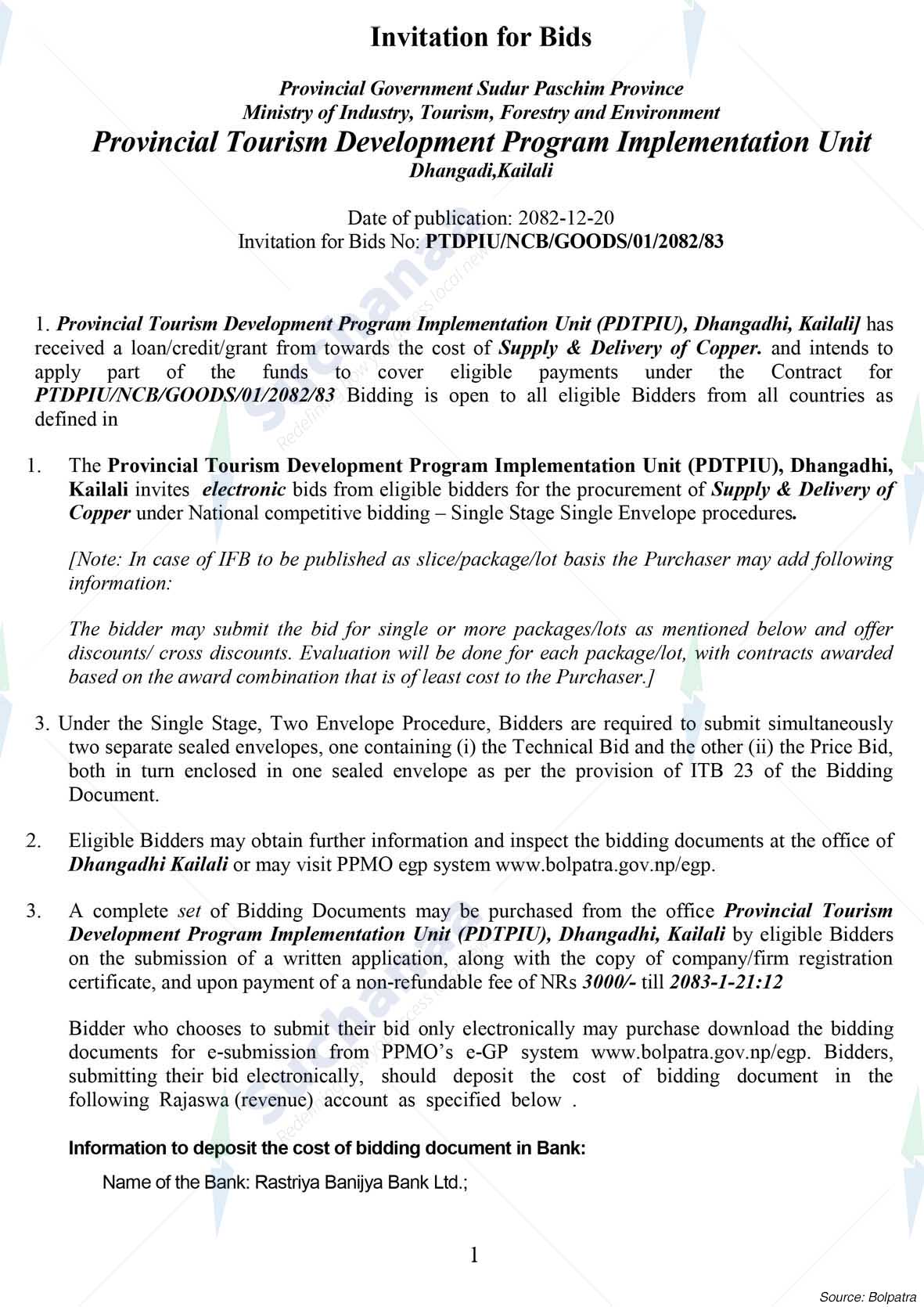 Provincial Tourism Development Program Implementation Unit, Kailali