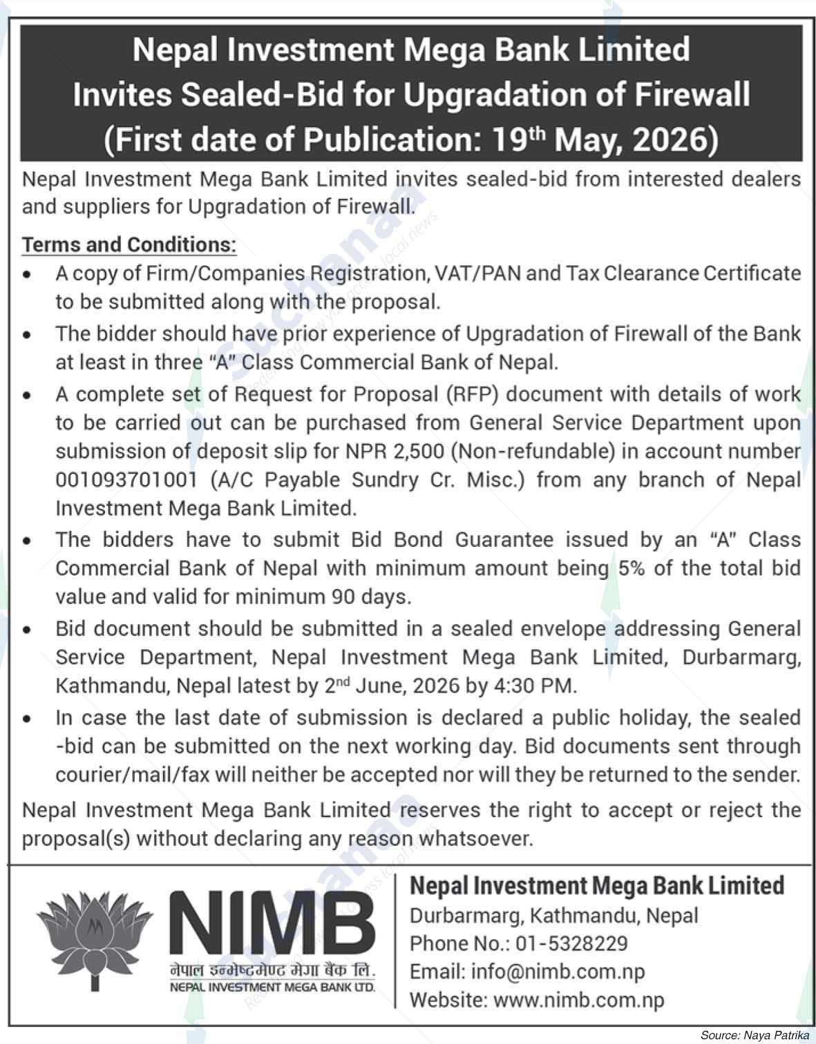 Nepal Investment Mega Bank Ltd. (NIMB)