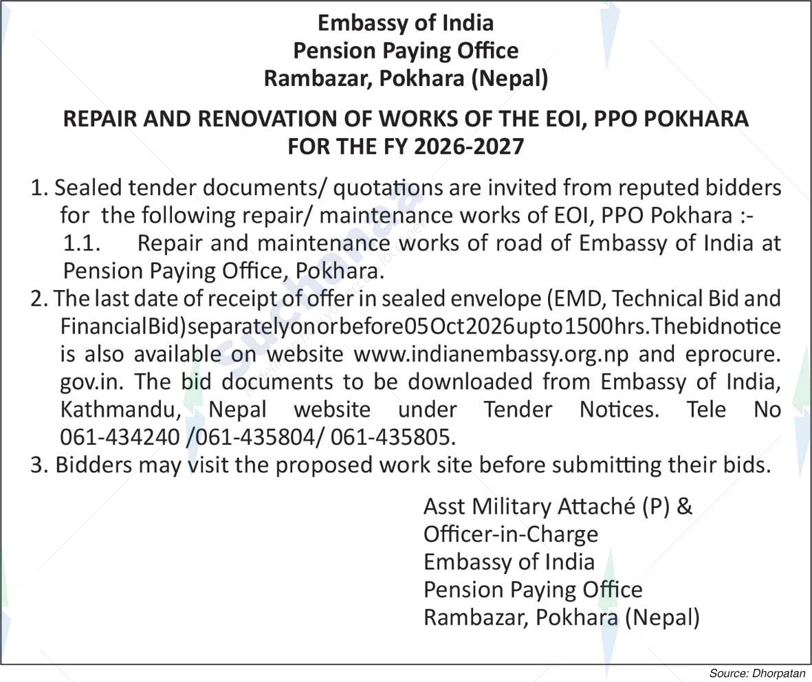 Embassy of India, Pension Paying Office, Pokhara