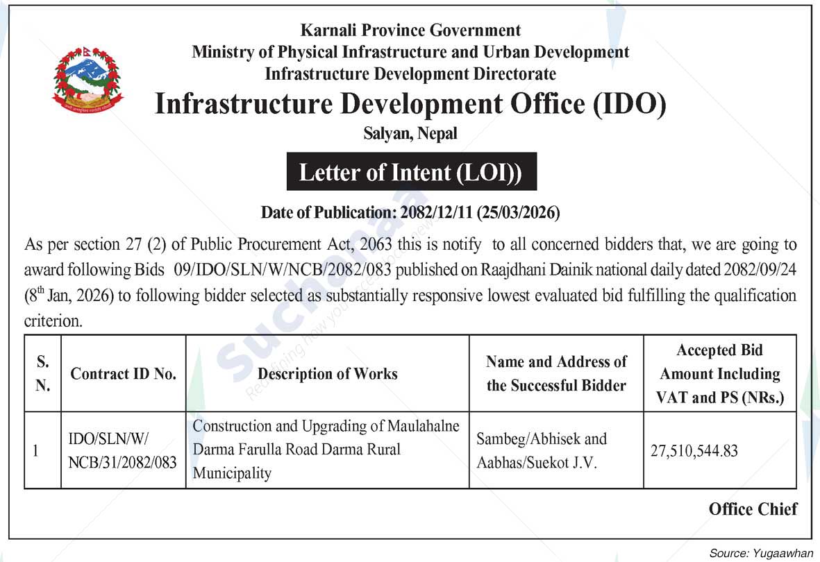 Infrastructure Development Office (IDO), Salyan
