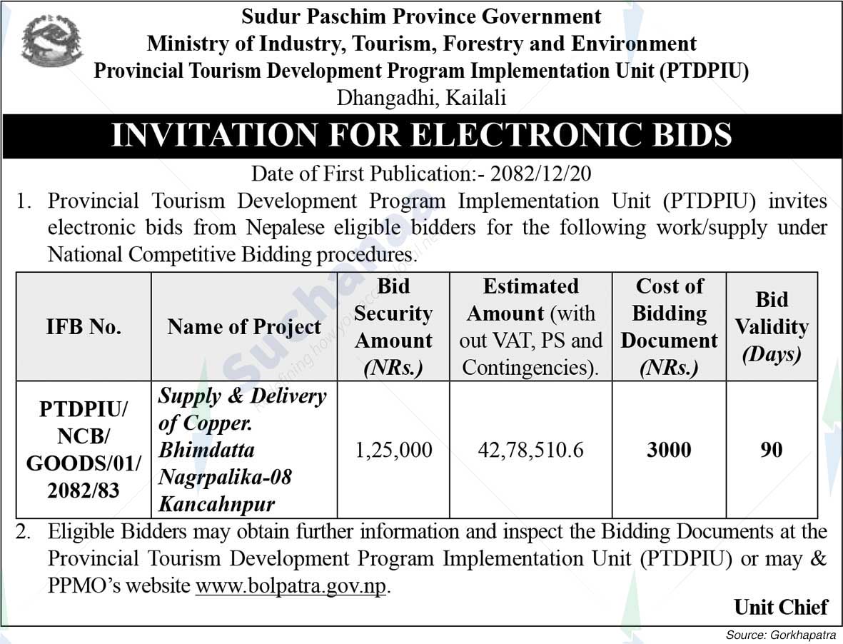 Provincial Tourism Development Program Implementation Unit (PTDPIU), Kailali