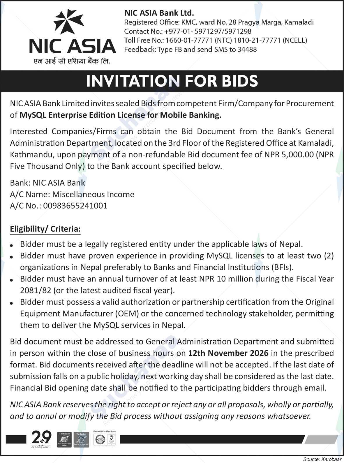 NIC Asia Bank Limited