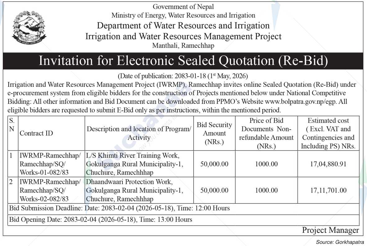 Irrigation and Water Resources Management Project, Ramechhap