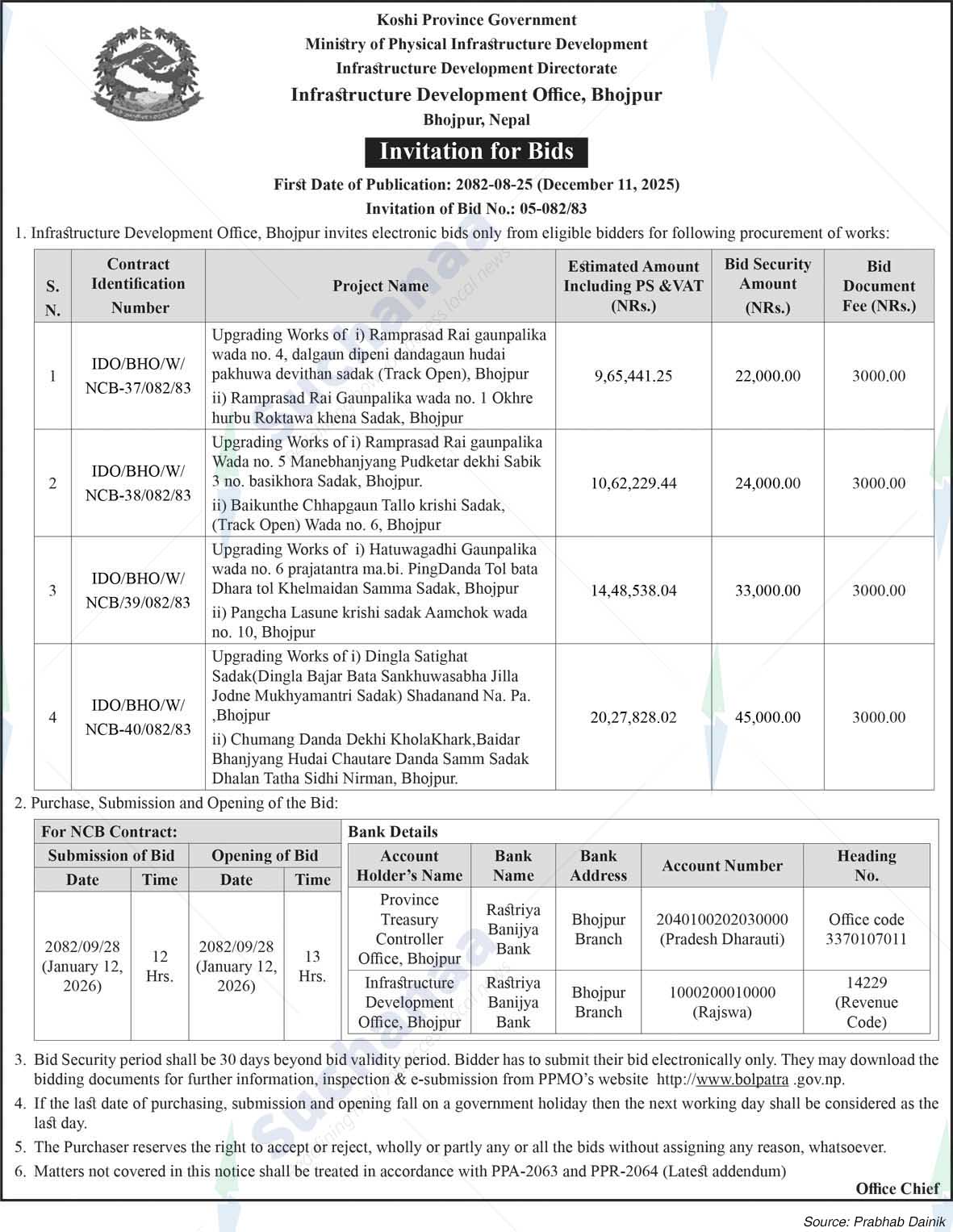 Infrastructure Development Office, Bhojpur