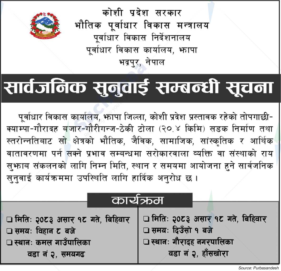 Infrastructure Development Office, Jhapa