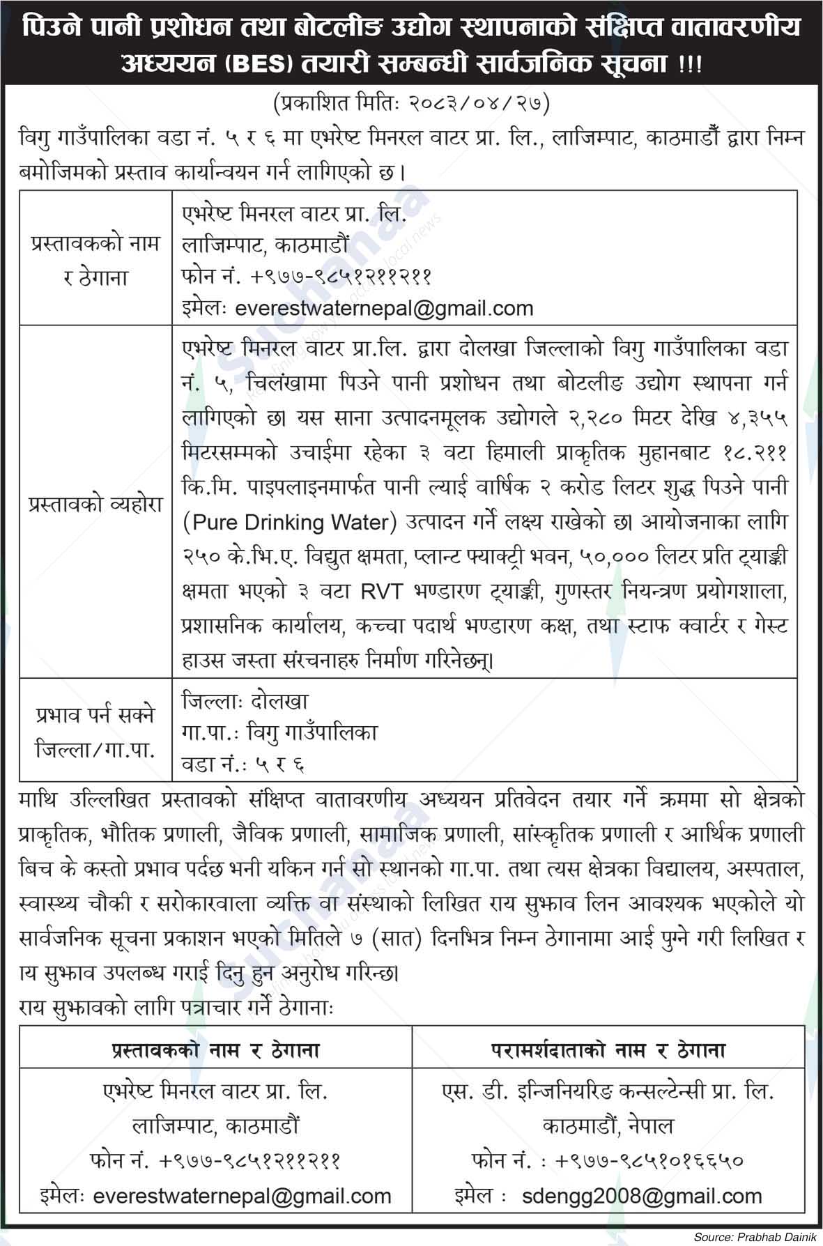 Everest Mineral Water Pvt. Ltd.