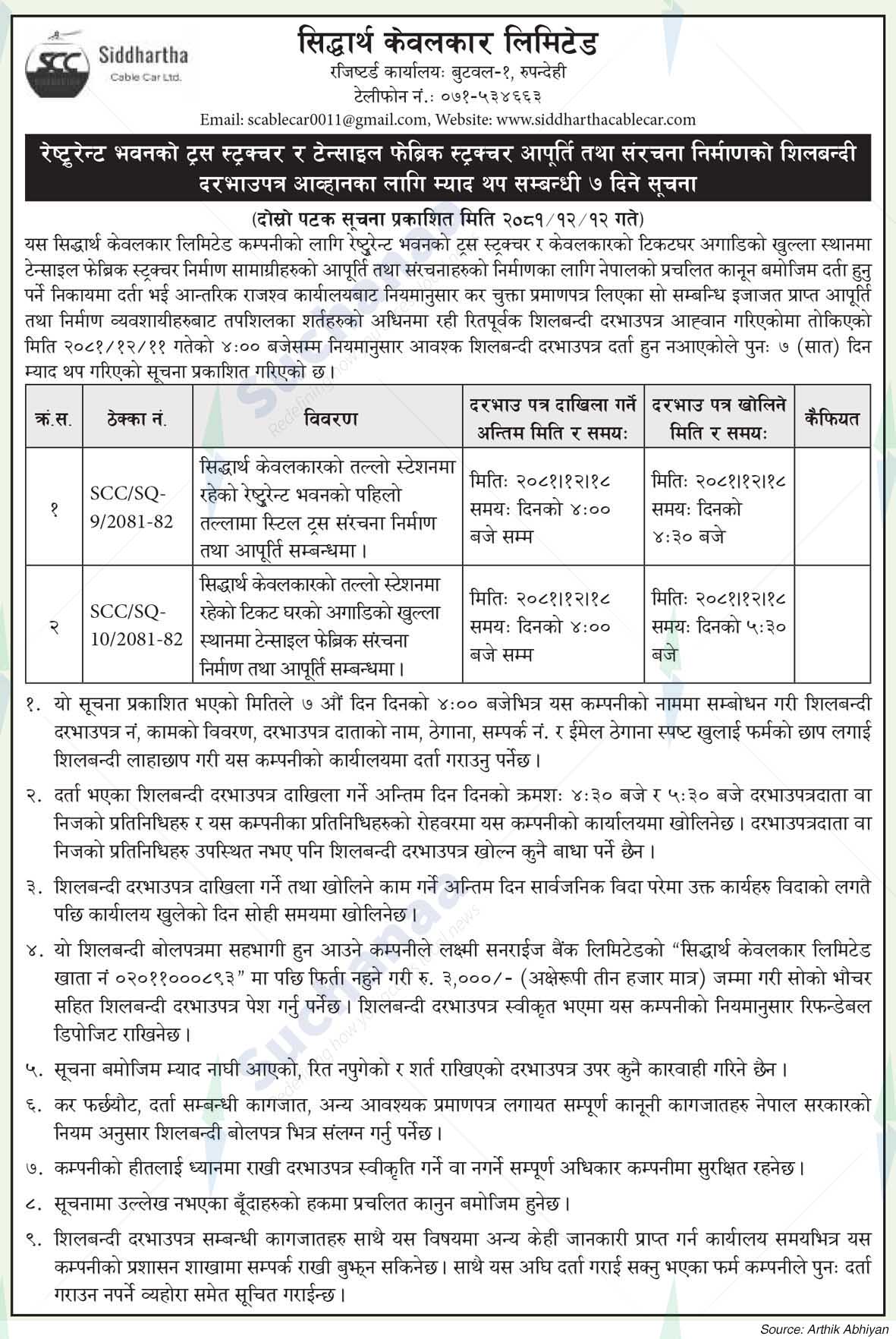 Siddhartha Cable Car Limited