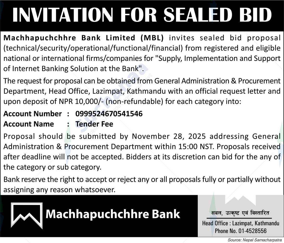 Machhapuchchhre Bank Limited