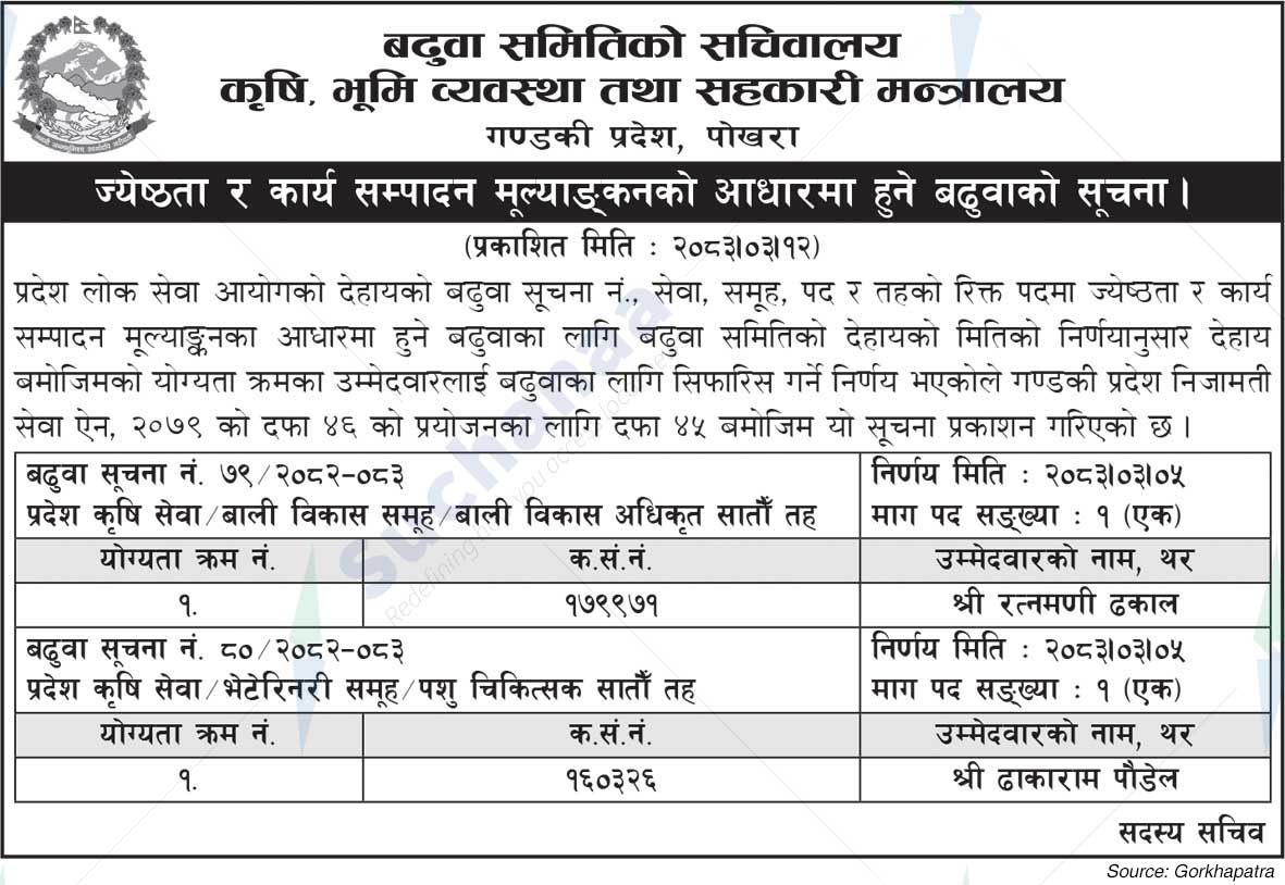 Ministry of Agriculture, Land Management and Cooperatives, Pokhara