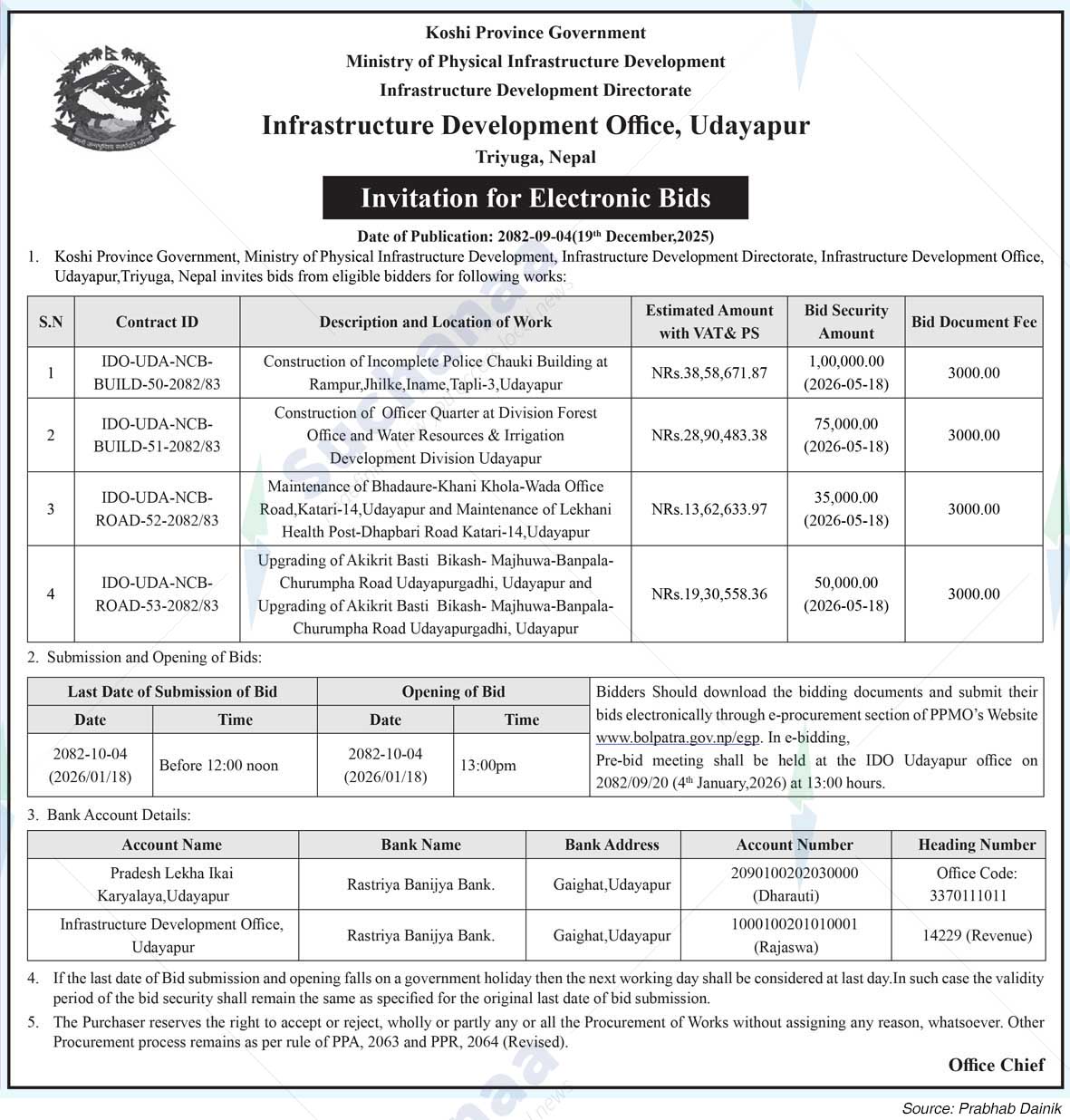 Infrastructure Development Office, Udayapur