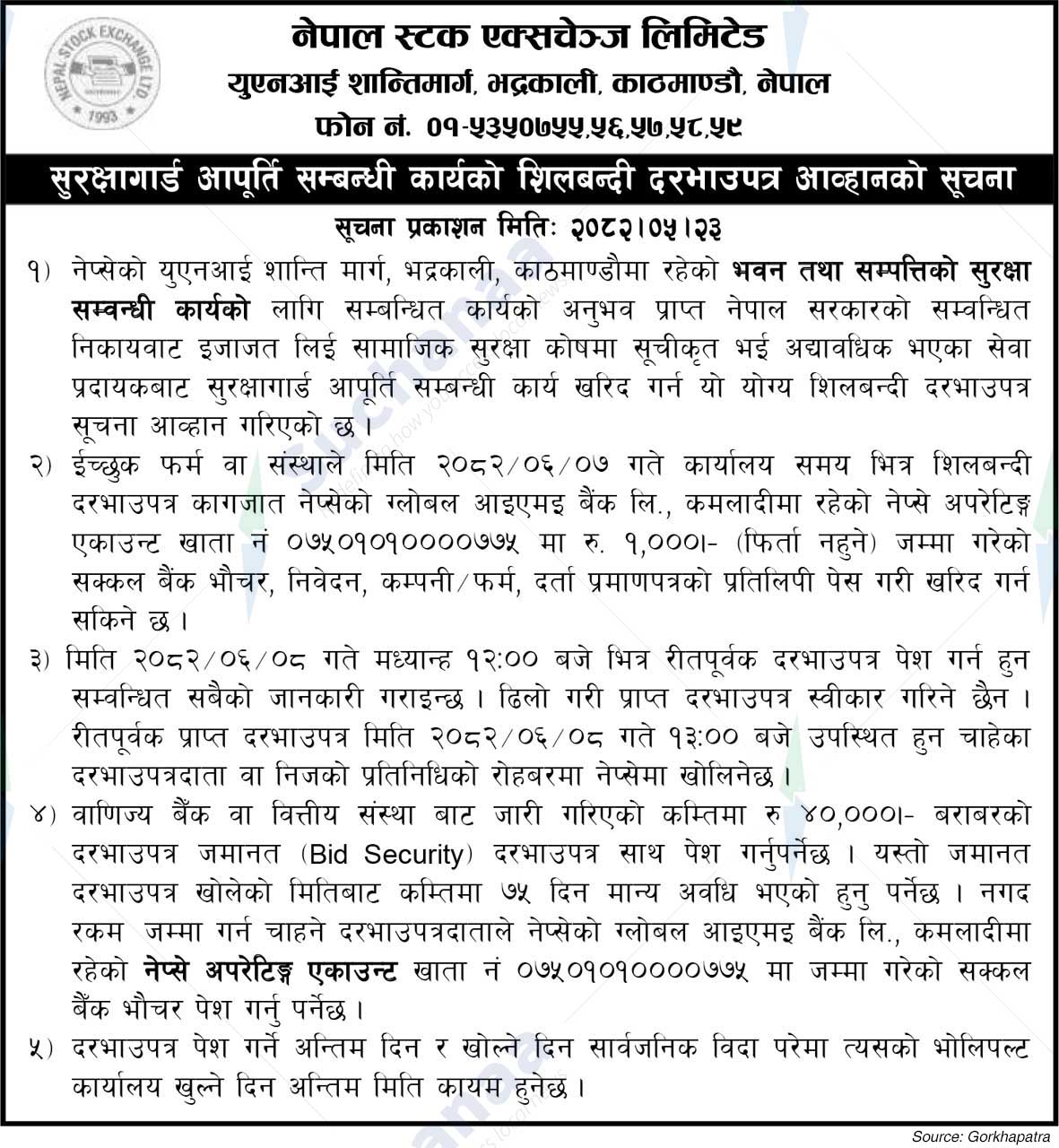 Nepal Stock Exchange Limited (NEPSE)