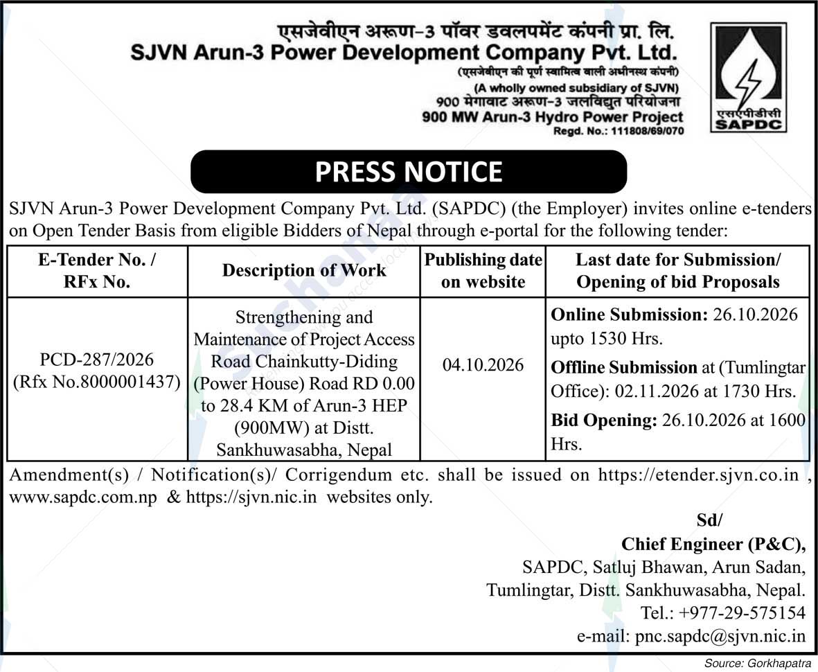 SJVN Arun-3 Power Development Company Pvt. Ltd.