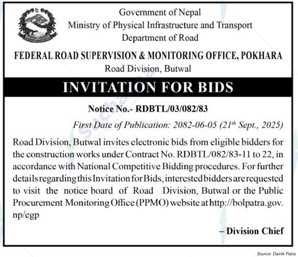 Road Division, Butwal