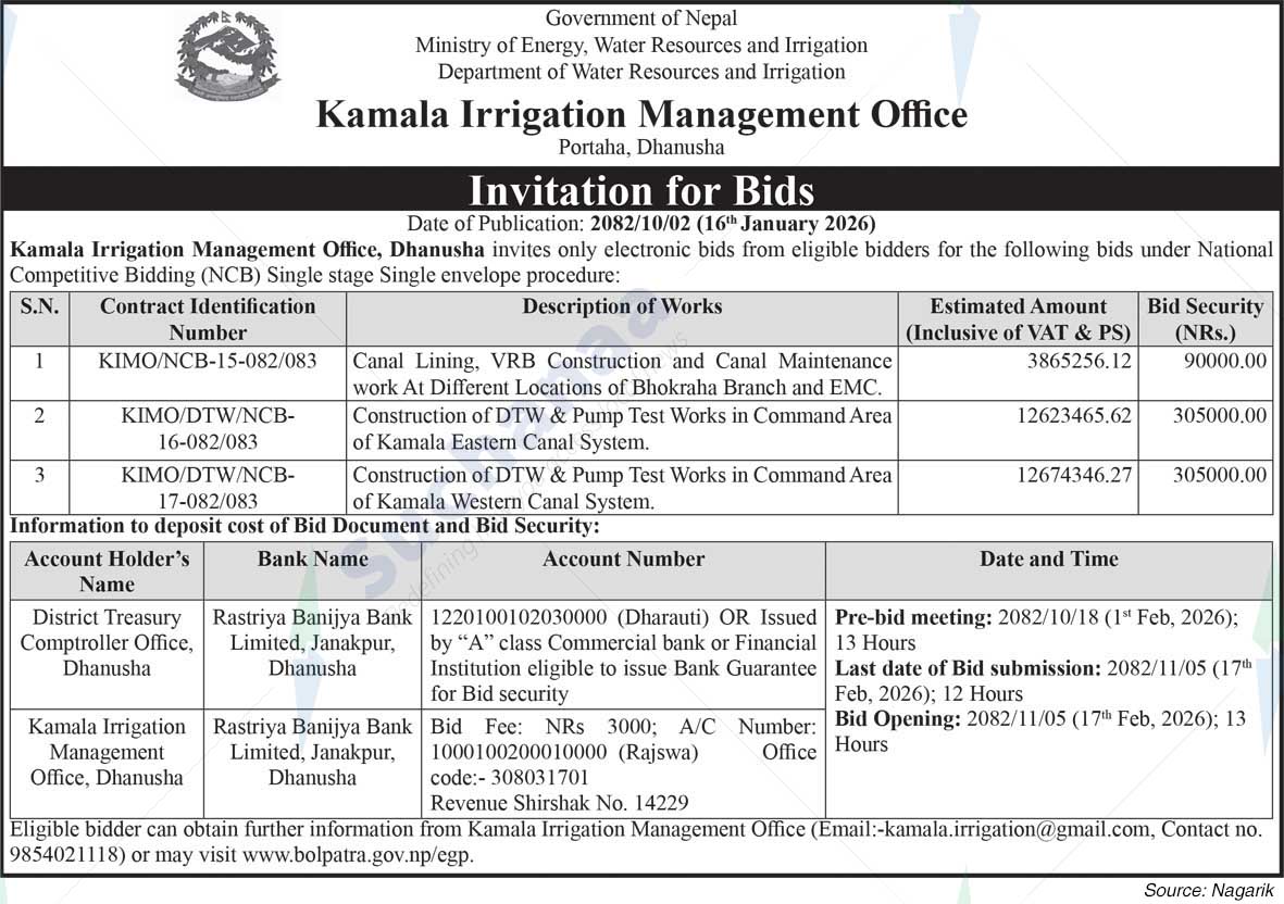 Kamala Irrigation Management Office, Portaha, Dhanusha