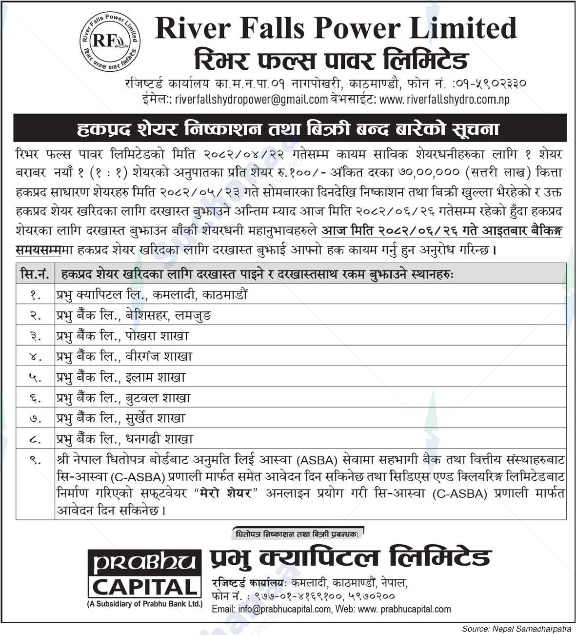 River Falls Power Limited