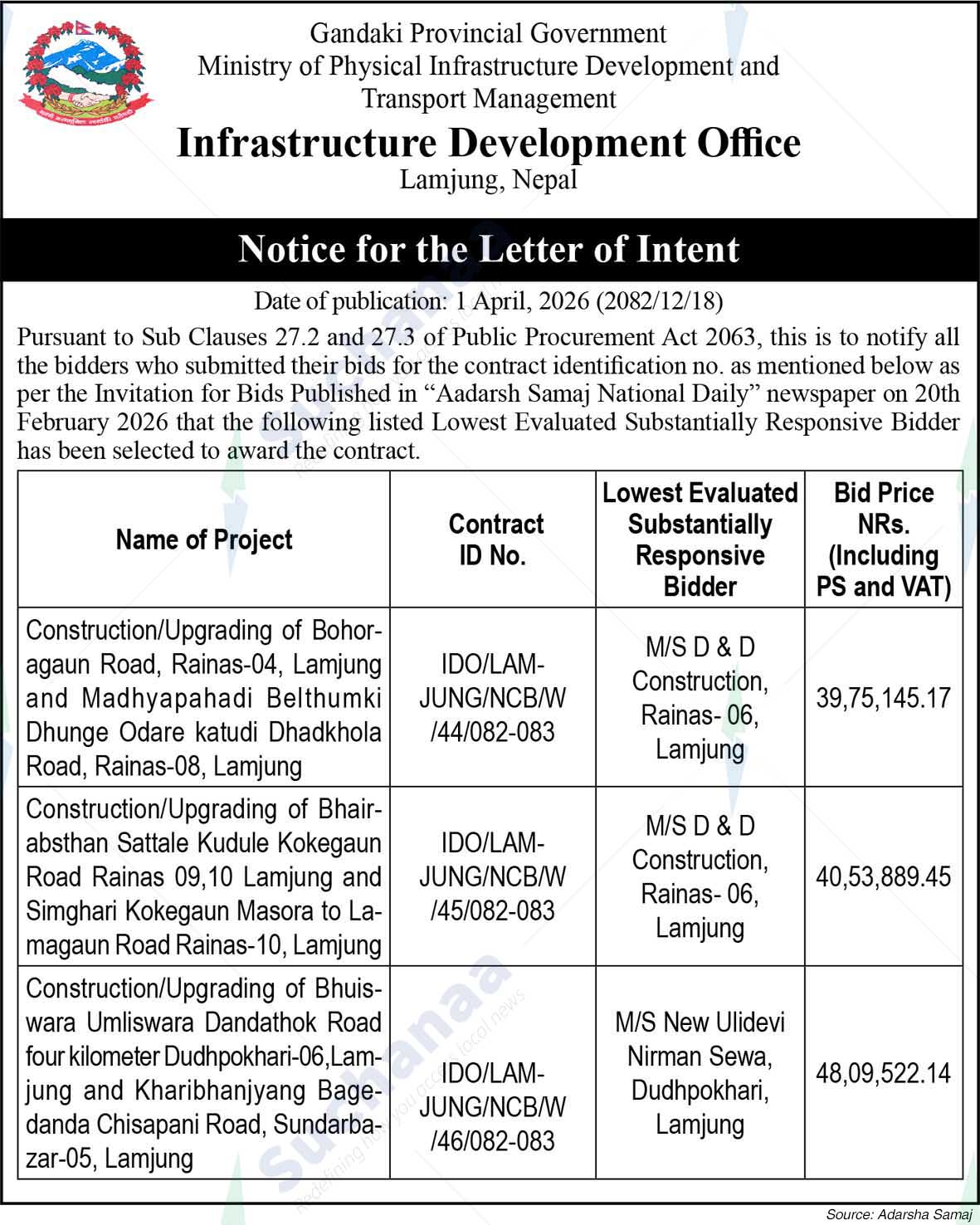 Infrastructure Development Office, Lamjung