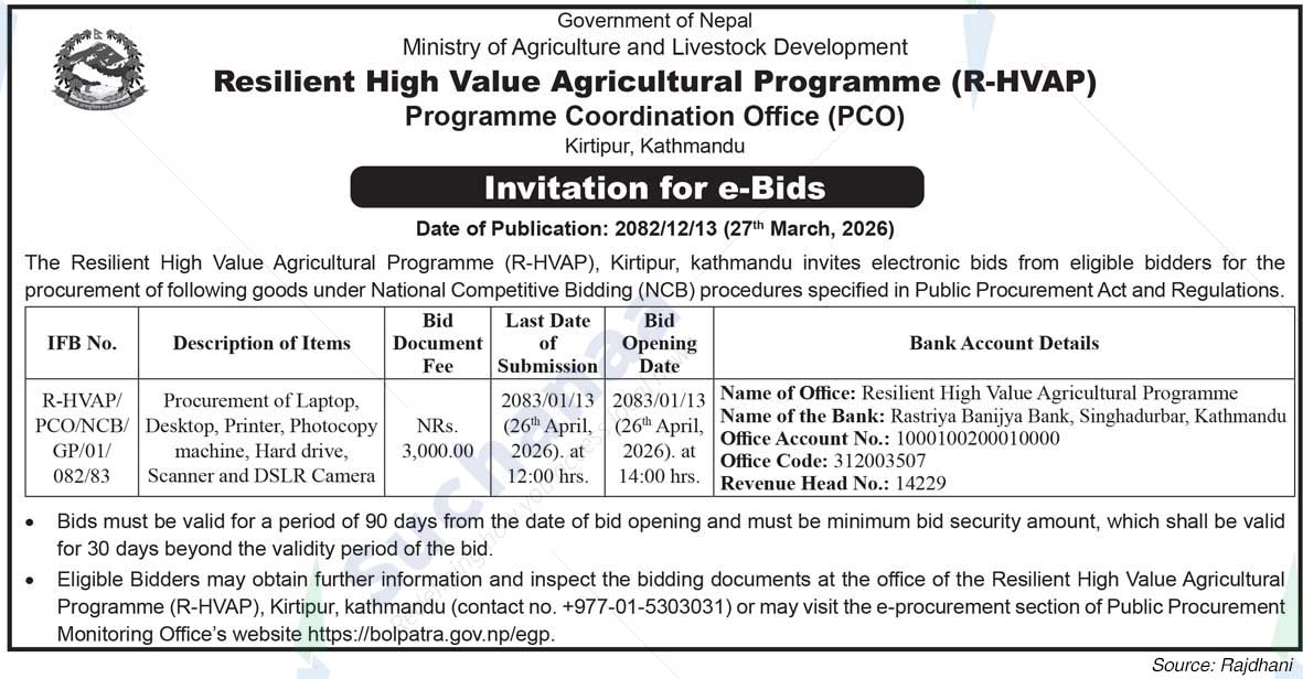 Resilient High Value Agricultural Programme