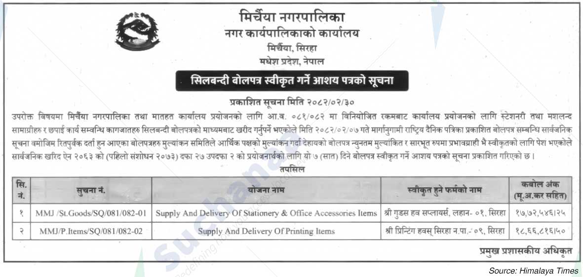 Mirchaiya Municipality