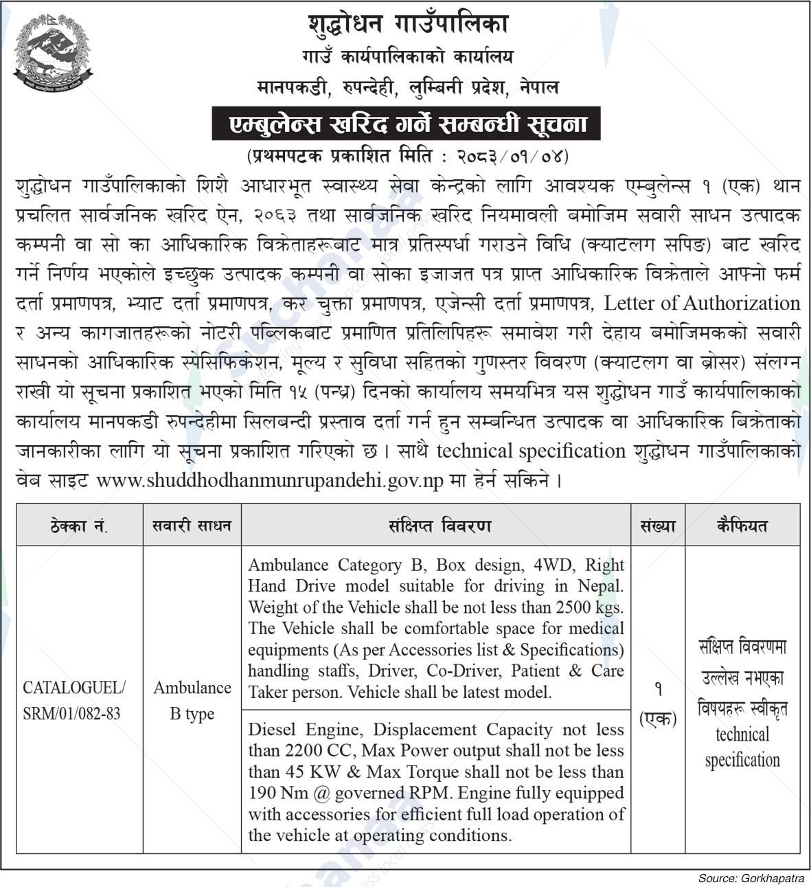 Shuddhodhan Rural Municipality