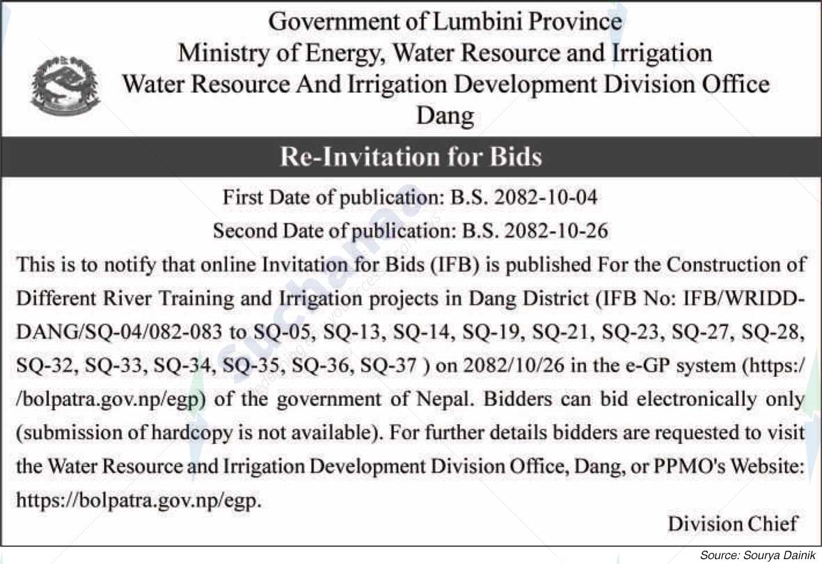 Water Resource and Irrigation Development Division Office, Dang, Province No.5