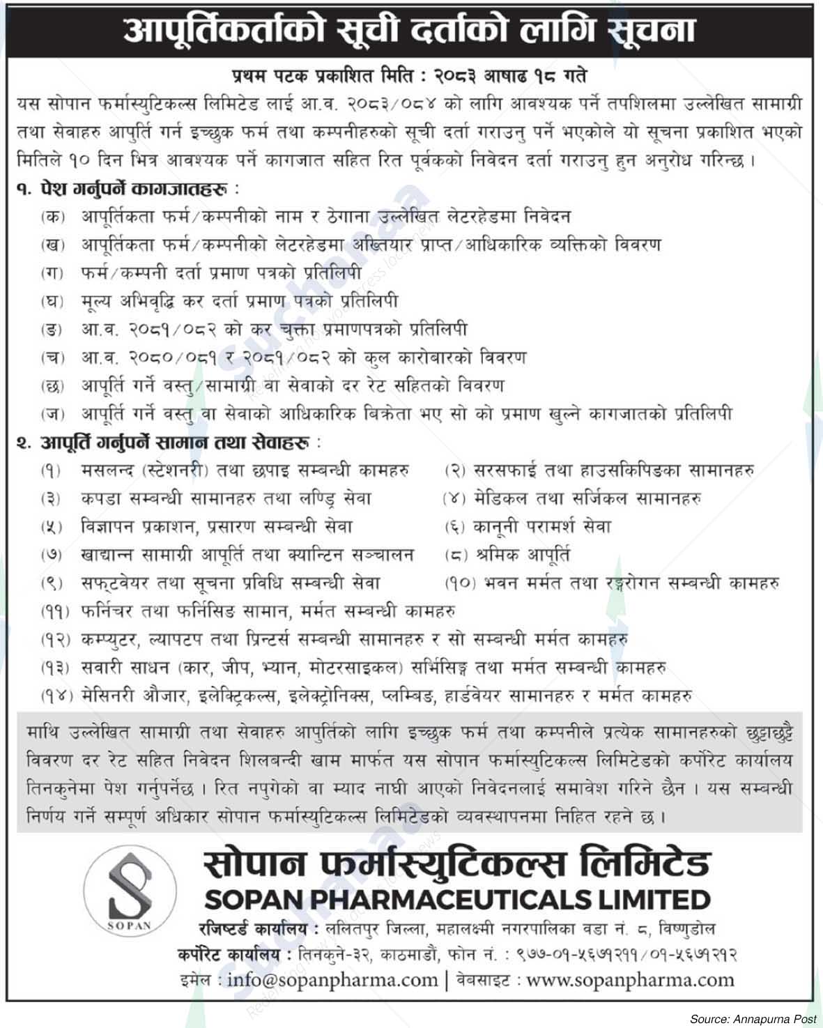 Sopan Pharmaceuticals Limited