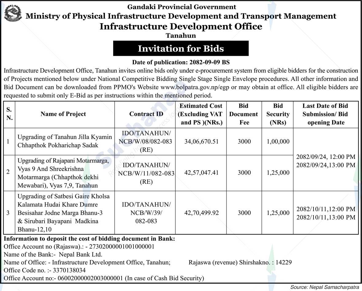 Infrastructure Development Office, Tanahun
