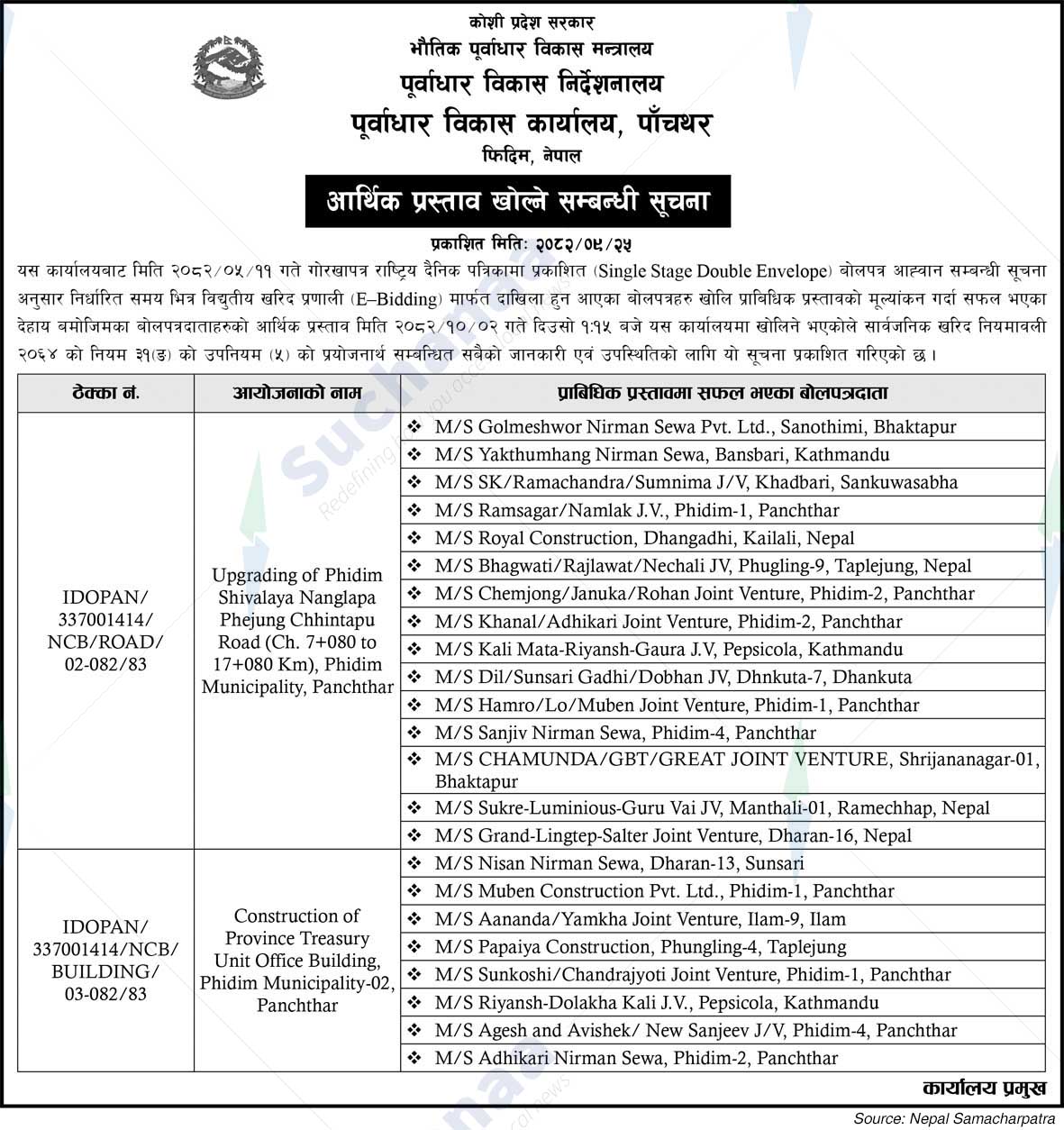 Infrastructure Development Office, Panchthar, Phidim,