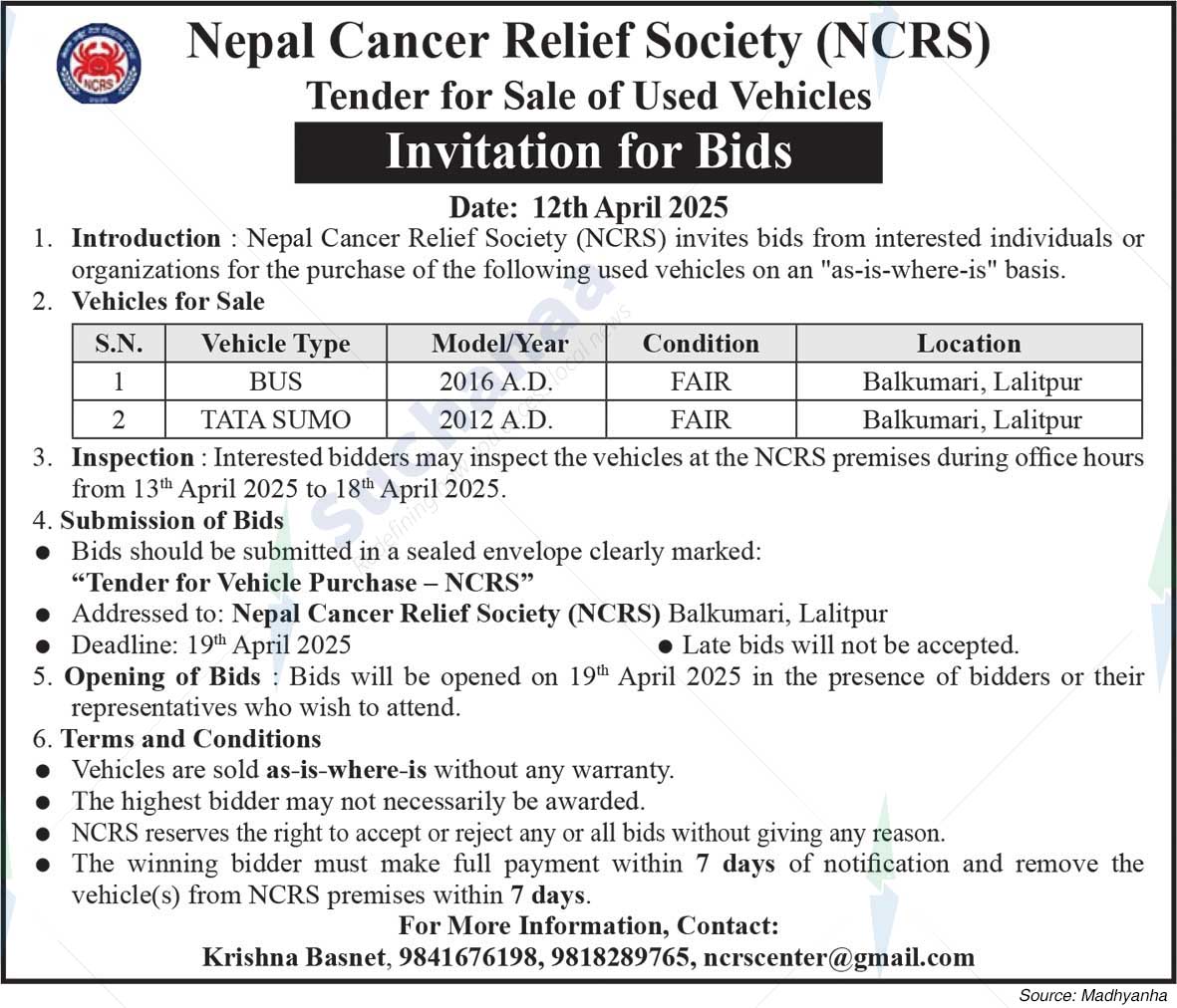 Nepal Cancer Relief Society (NCRS)