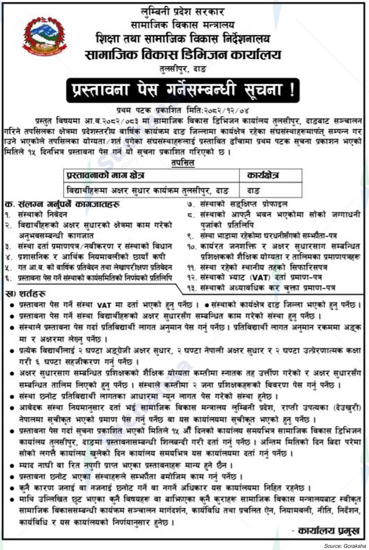 Social Development Division Office, Dang