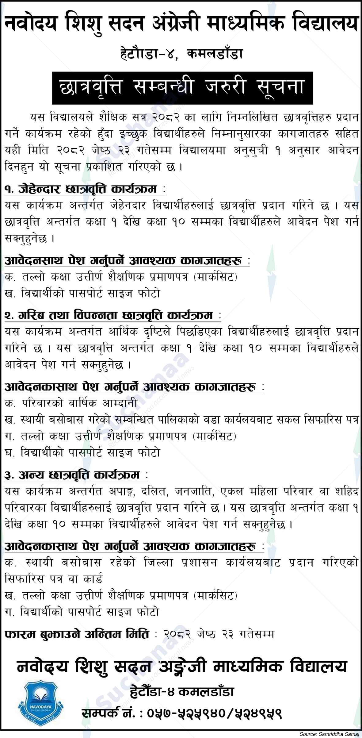 Navodaya Shishu Sadan English Medium School
