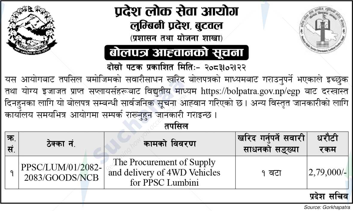 Province Public Service Commission, Lumbini